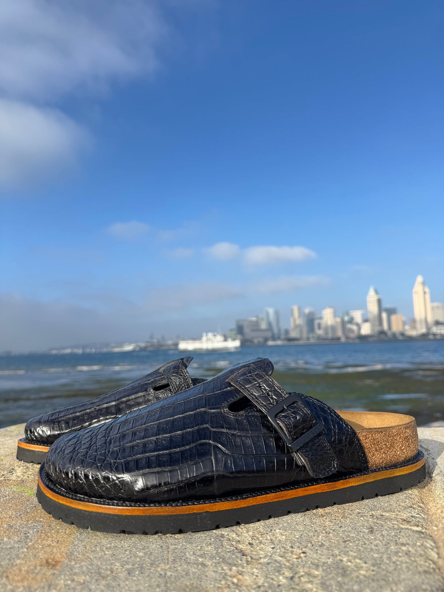 Black Alligator Clogs
