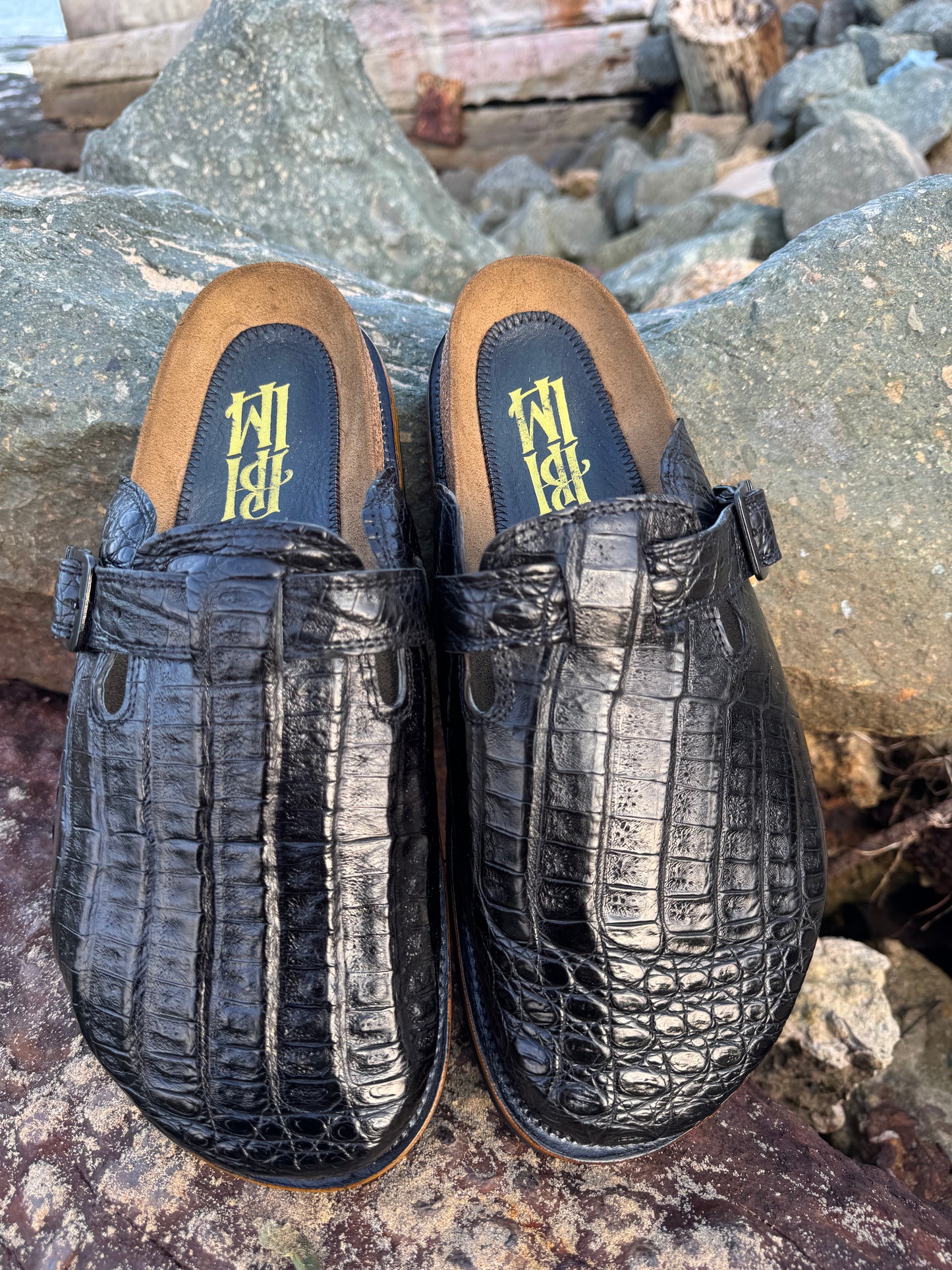 Black Alligator Clogs