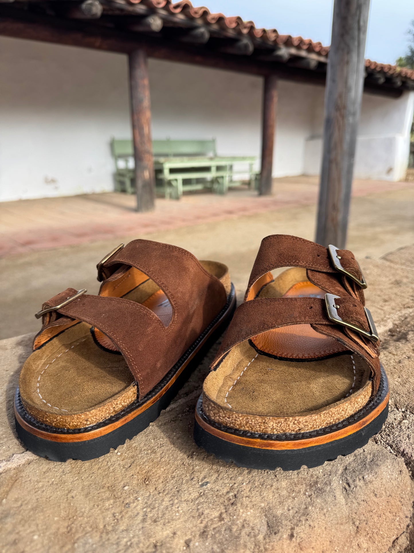 Brown Roughout Cowhide Huaraches
