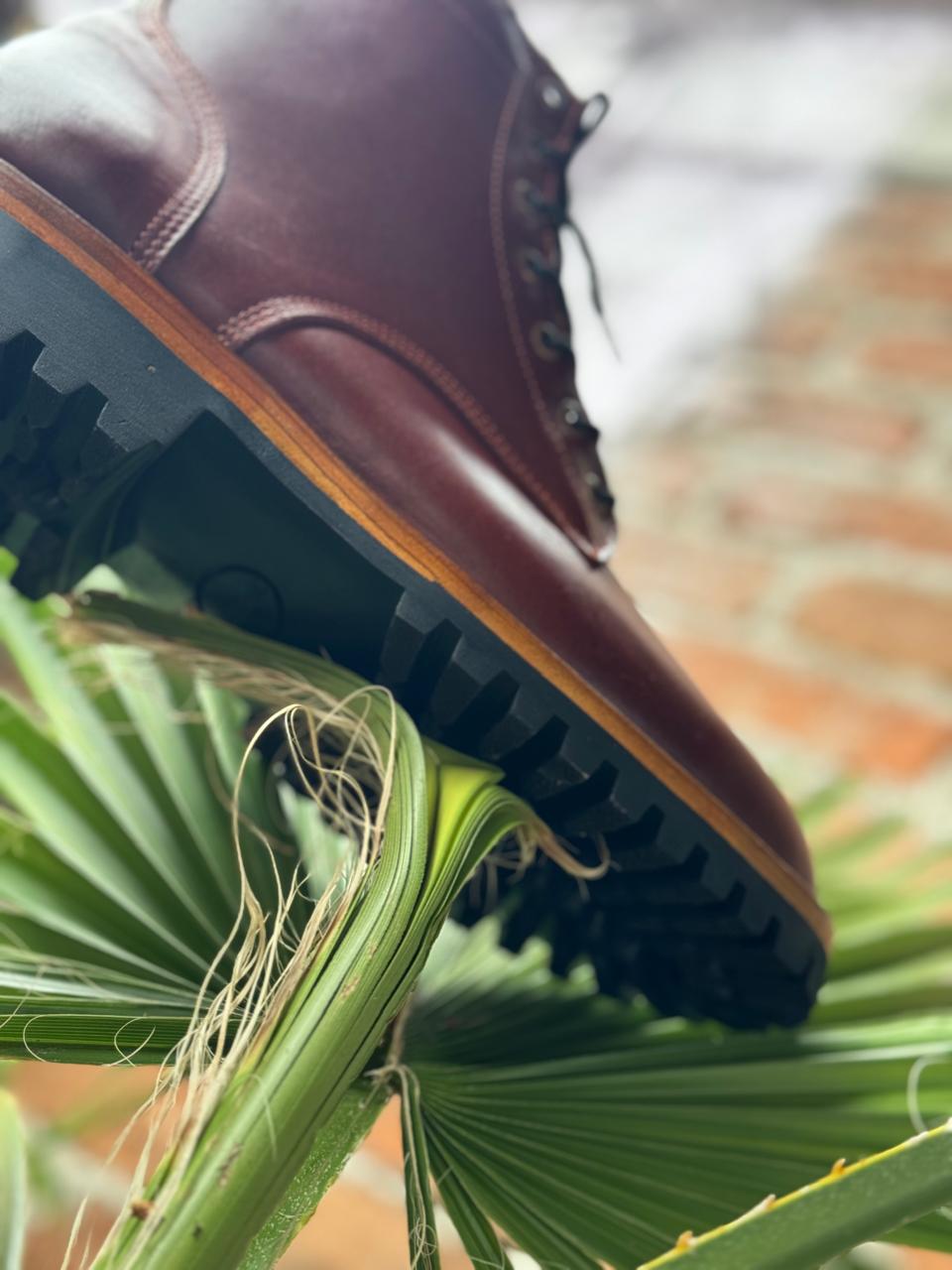 Burgundy Chrome Tanned Lace-Ups