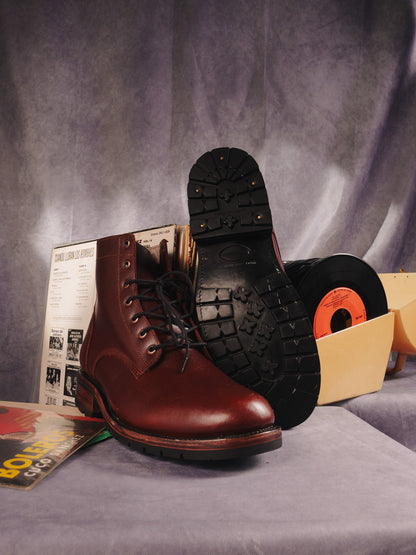 Burgundy Chrome Tanned Lace-Ups