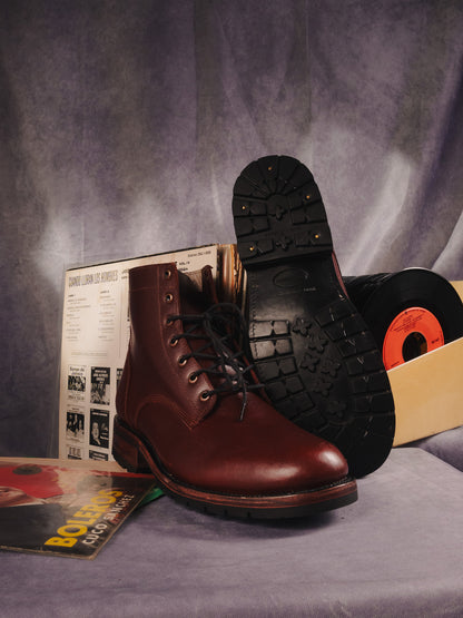 Burgundy Chrome Tanned Lace-Ups