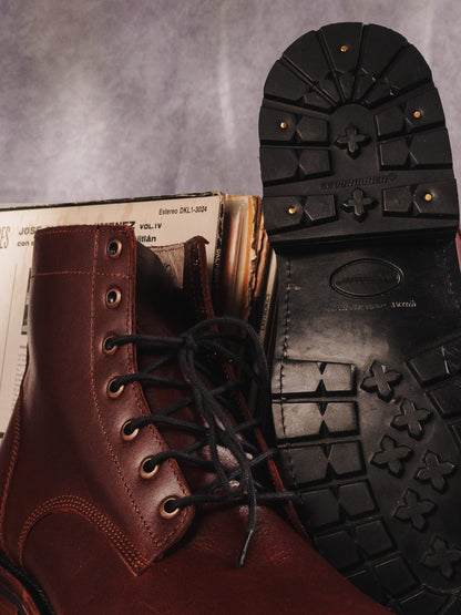 Burgundy Chrome Tanned Lace-Ups