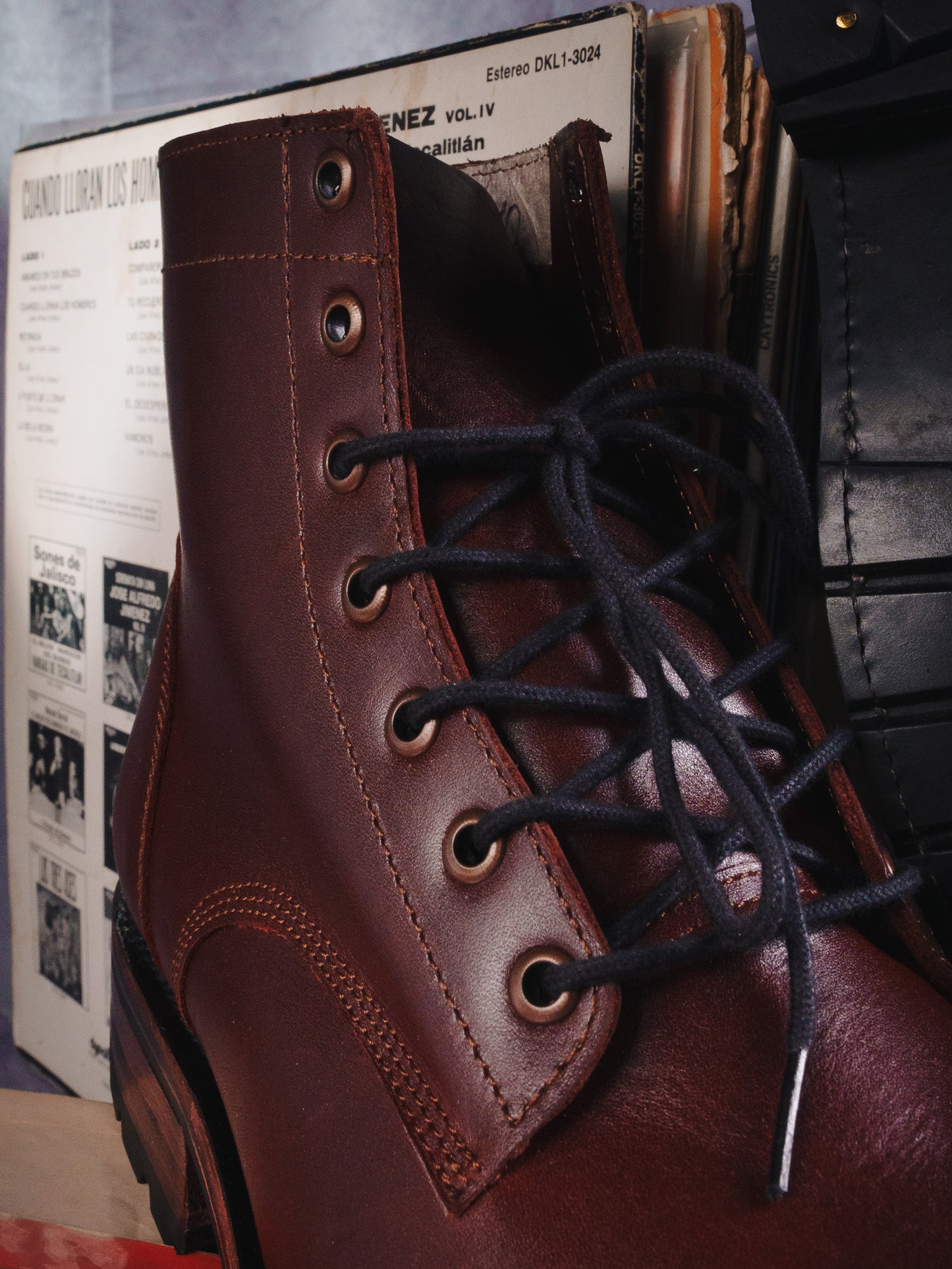 Burgundy Chrome Tanned Lace-Ups