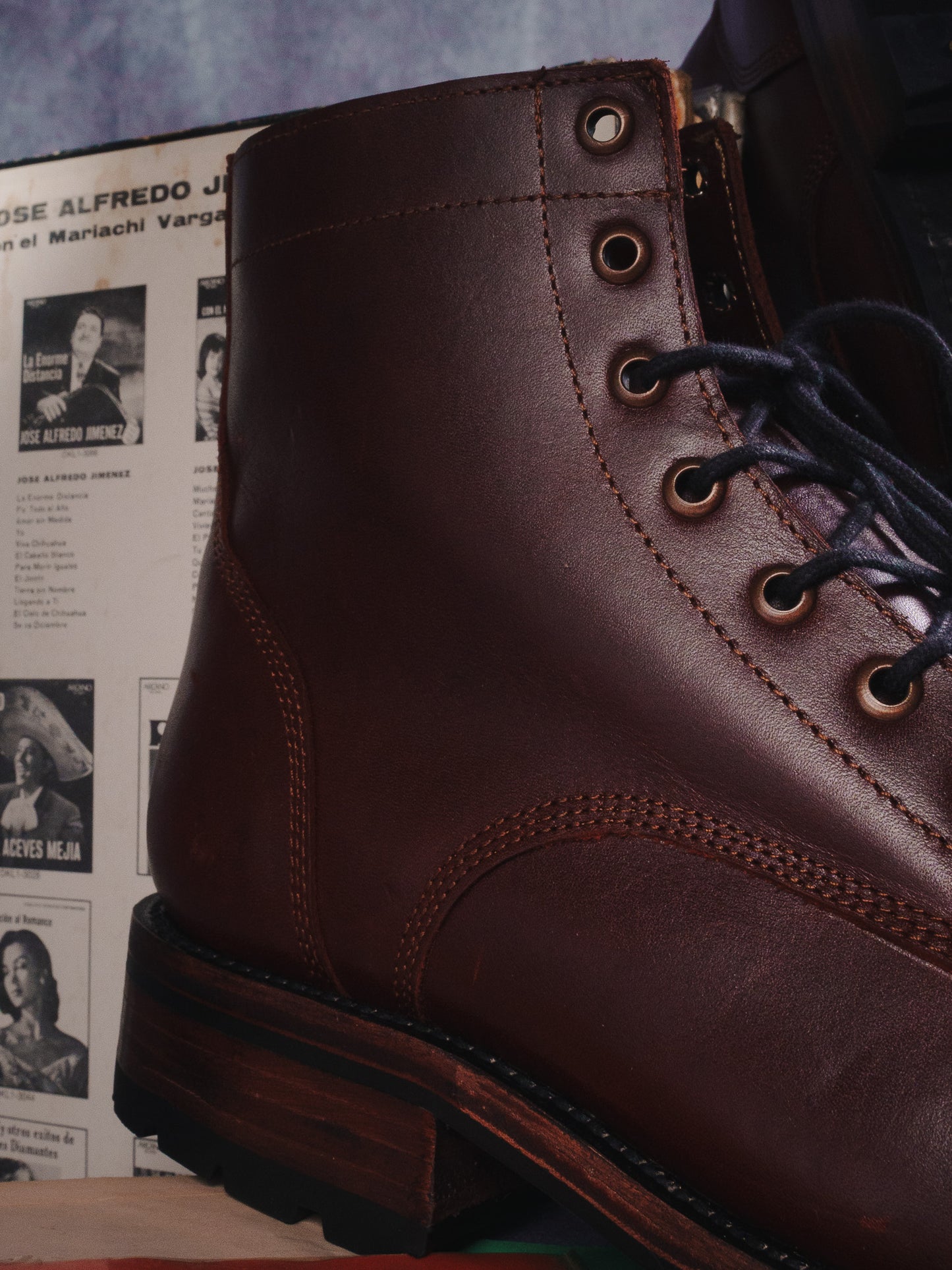 Burgundy Chrome Tanned Lace-Ups