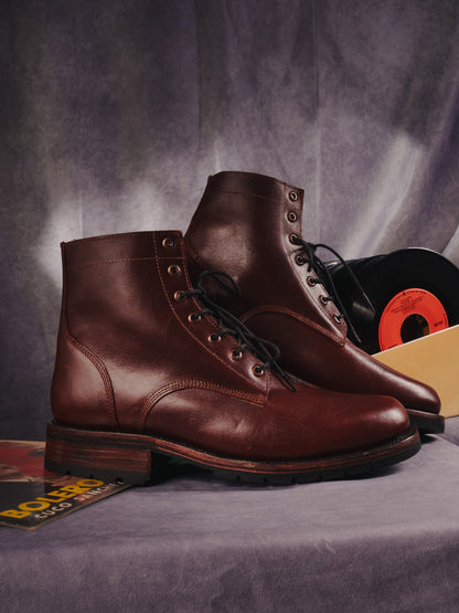 Burgundy Chrome Tanned Lace-Ups