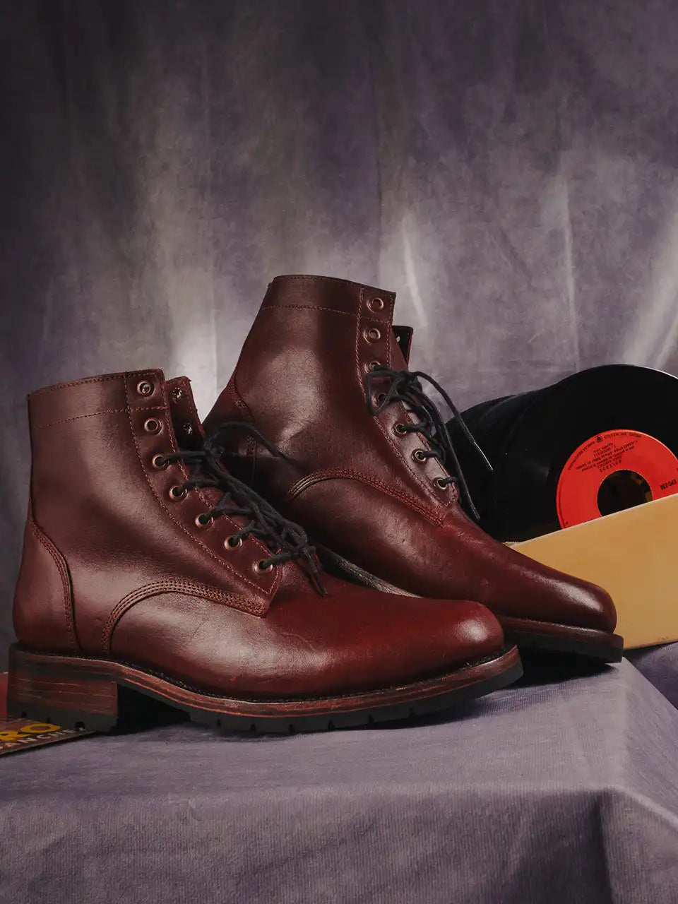Botas Hasta La Muerte chrome tanned leather lace up boots with Goodyear welt handcrafted in León Mexico.