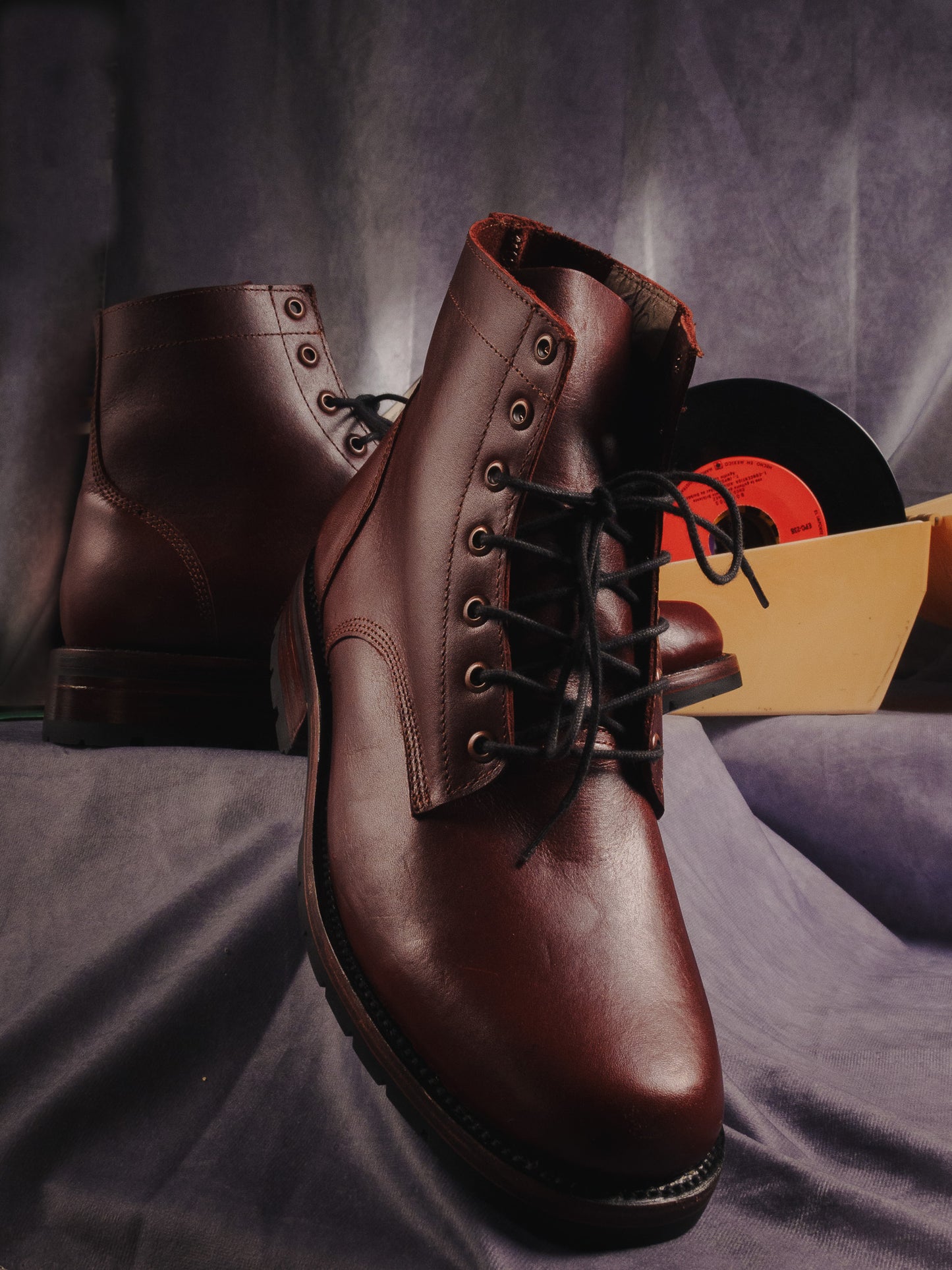 Burgundy Chrome Tanned Lace-Ups