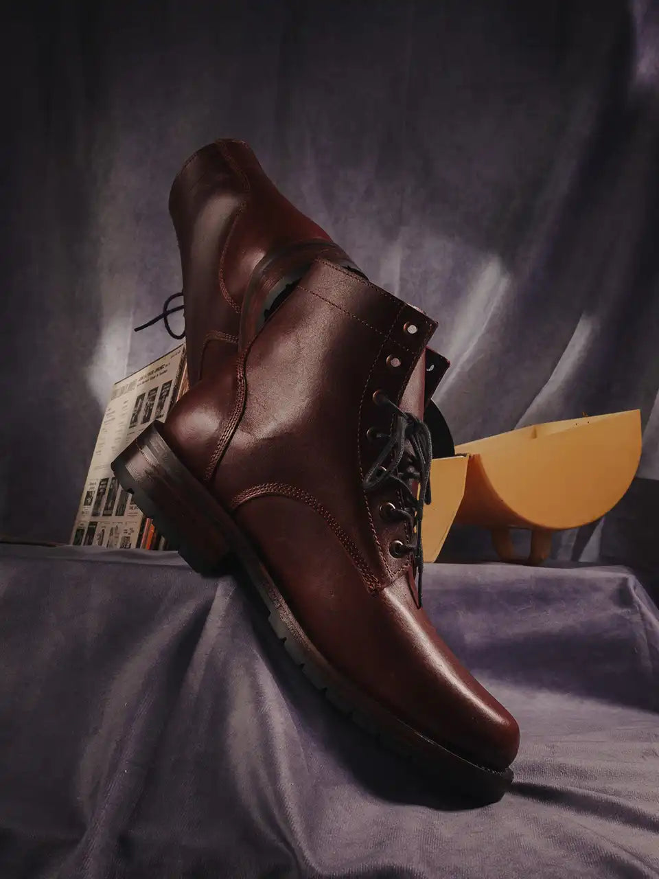 Botas Hasta La Muerte chrome tanned leather lace up boots with Goodyear welt handcrafted in León Mexico.