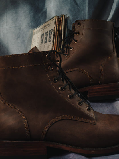 Brown Oil Tanned Lace-Ups