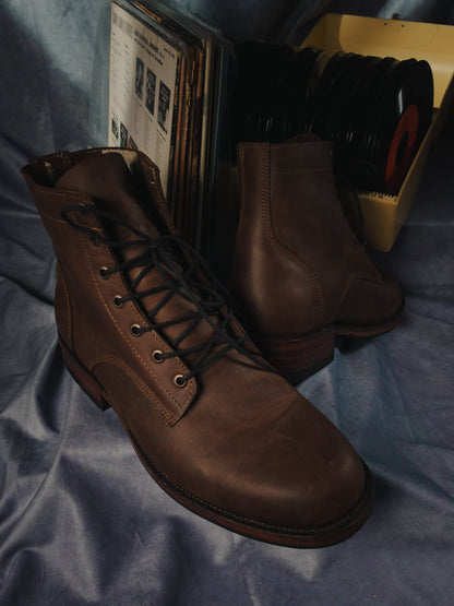 Brown Oil Tanned Lace-Ups