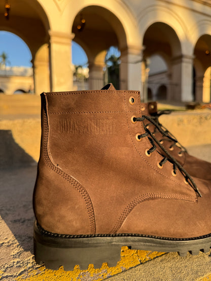 Dark Brown Suede Lace-Ups