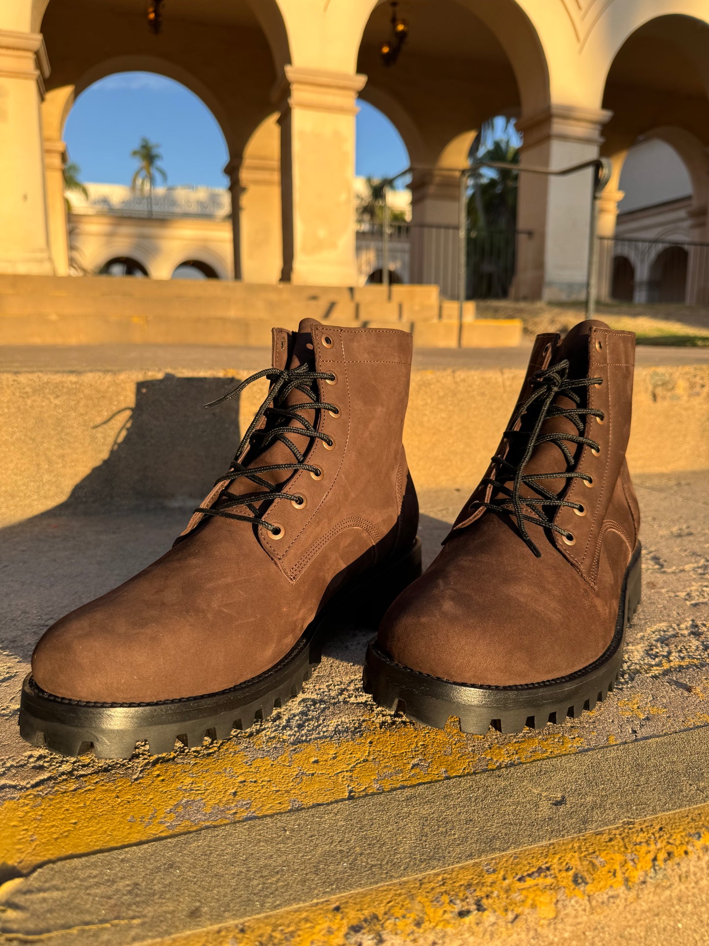 Dark Brown Suede Lace-Ups