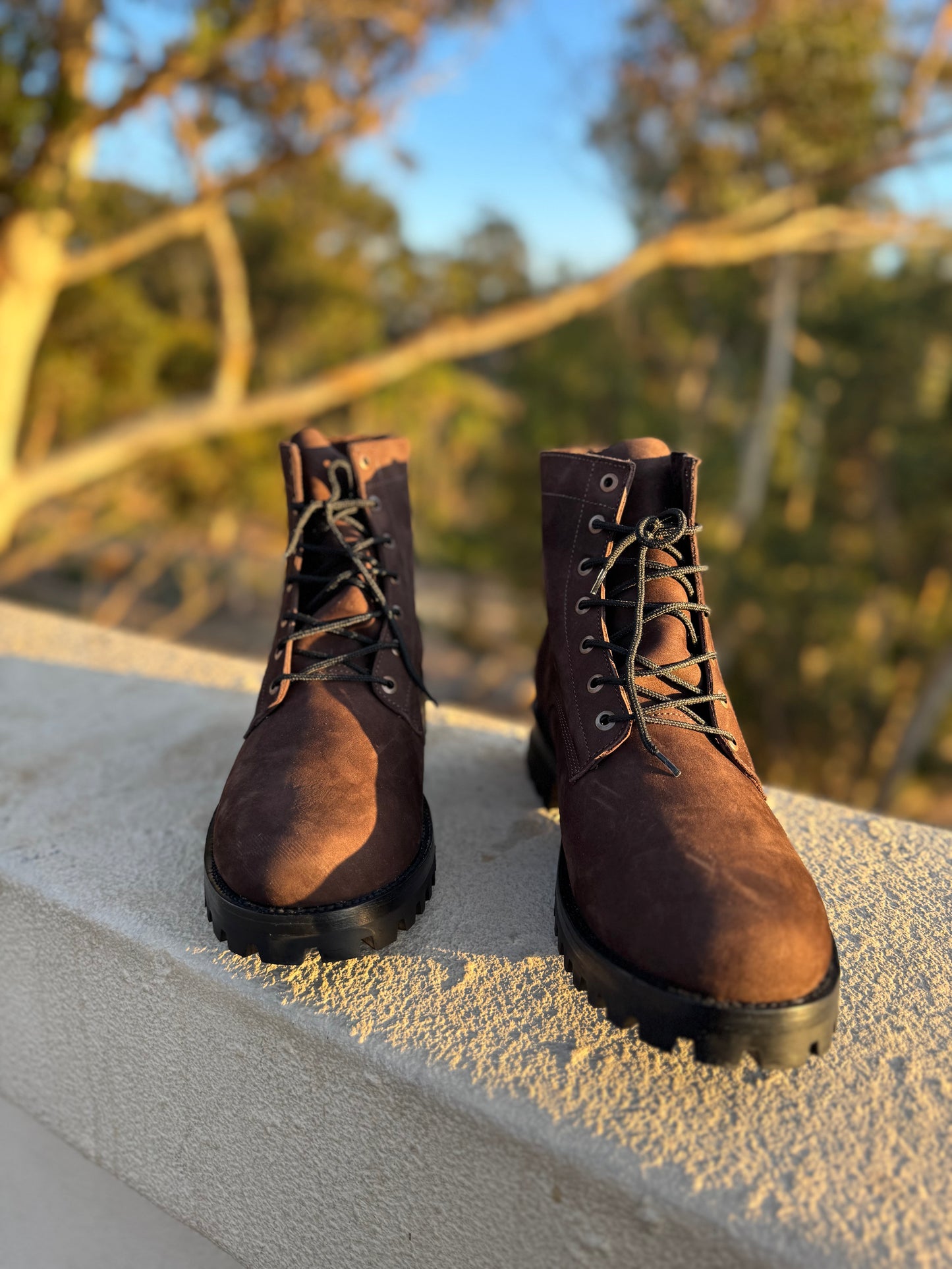 Dark Brown Suede Lace-Ups