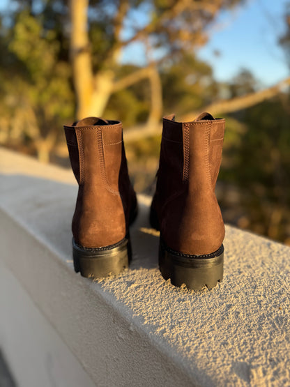 Dark Brown Suede Lace-Ups