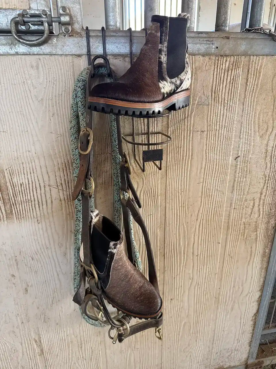 Botas Hasta La Muerte cowhide hair on hide Chelsea boots with lug soles handcrafted in León Mexico.