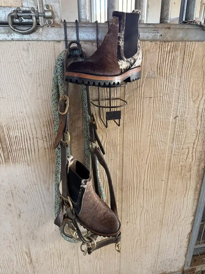 Botas Hasta La Muerte cowhide hair on hide Chelsea boots with lug soles handcrafted in León Mexico.