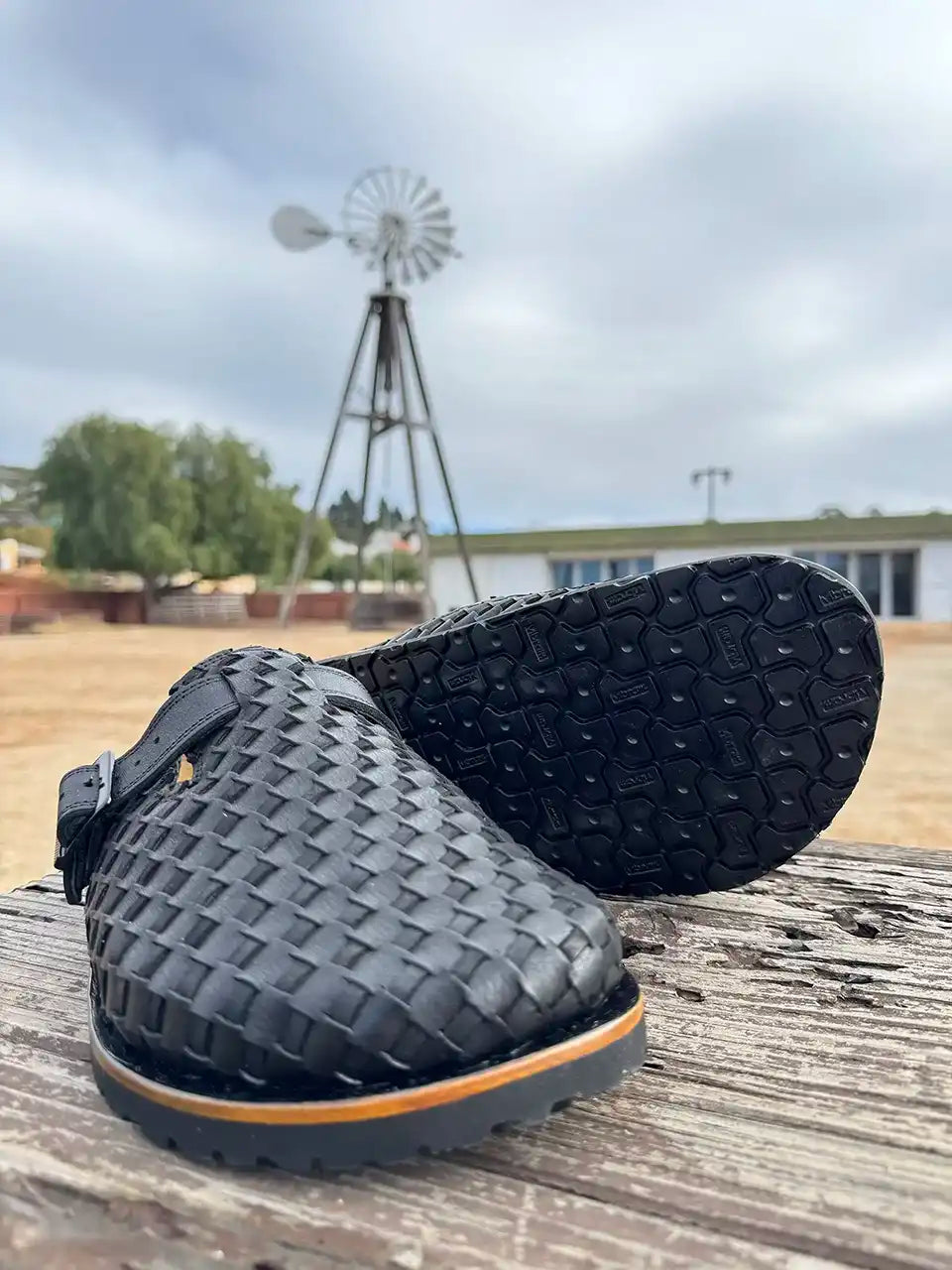 Botas Hasta La Muerte black Petatillo clogs with cork footbed and Vibram sole handcrafted in León Mexico.