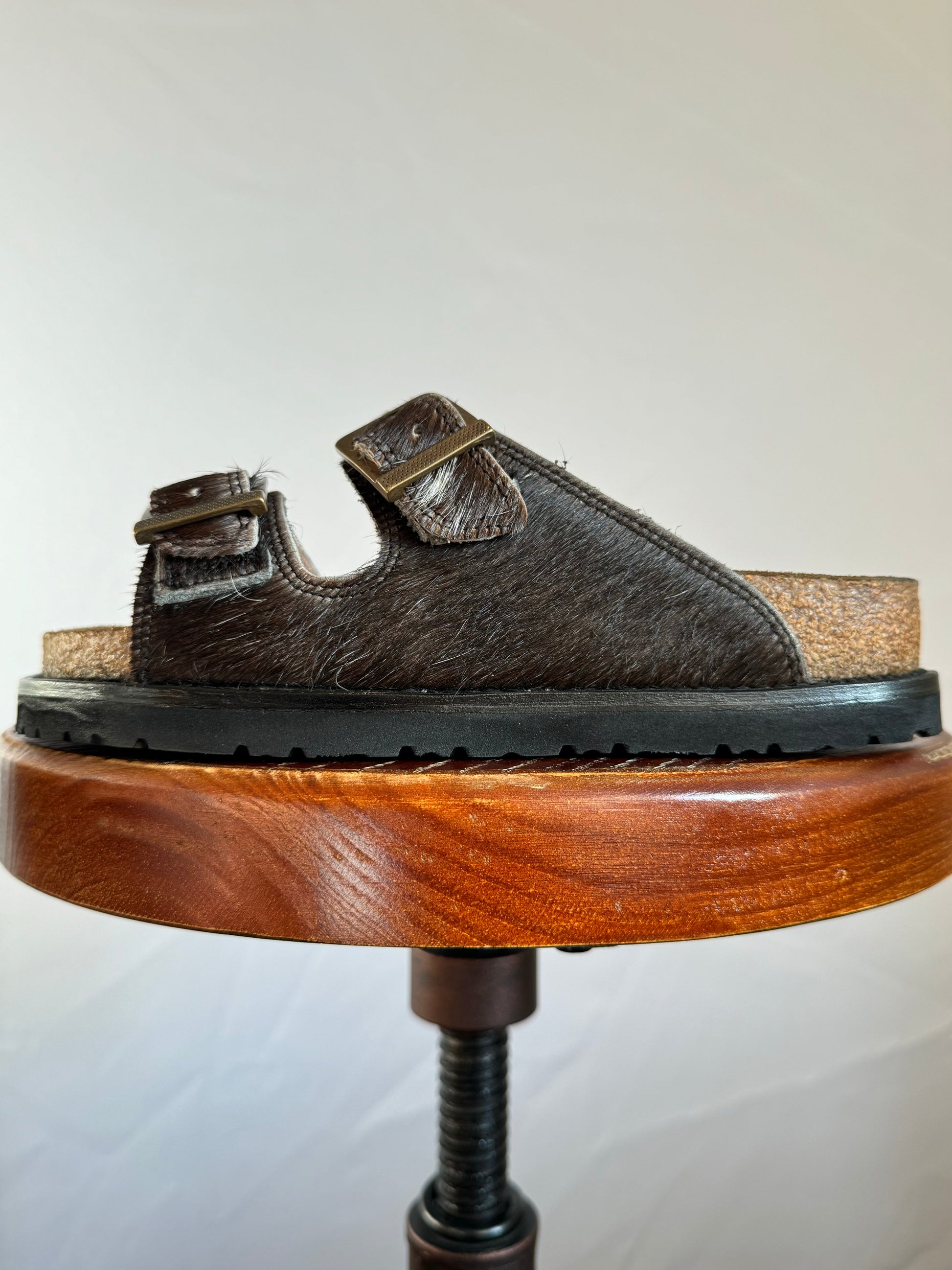 Black Cowhide Huarache Premium Leather Sandals 44