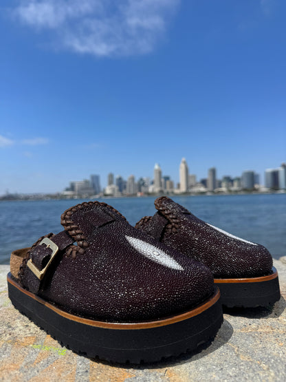 Stingray Pearl Platform Clogs