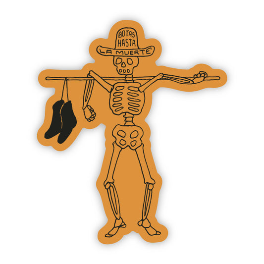 Orange Skelly Sticker (3.4"x4")