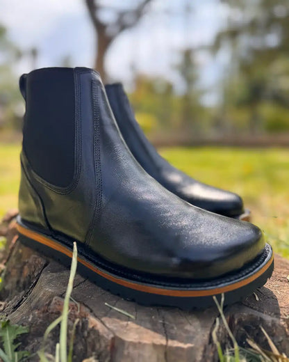 Black Zero Drop Chelsea Boots