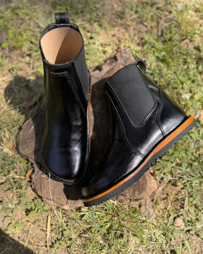 Black Zero Drop Chelsea Boots
