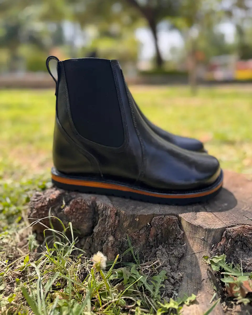 Black Zero Drop Chelsea Boots