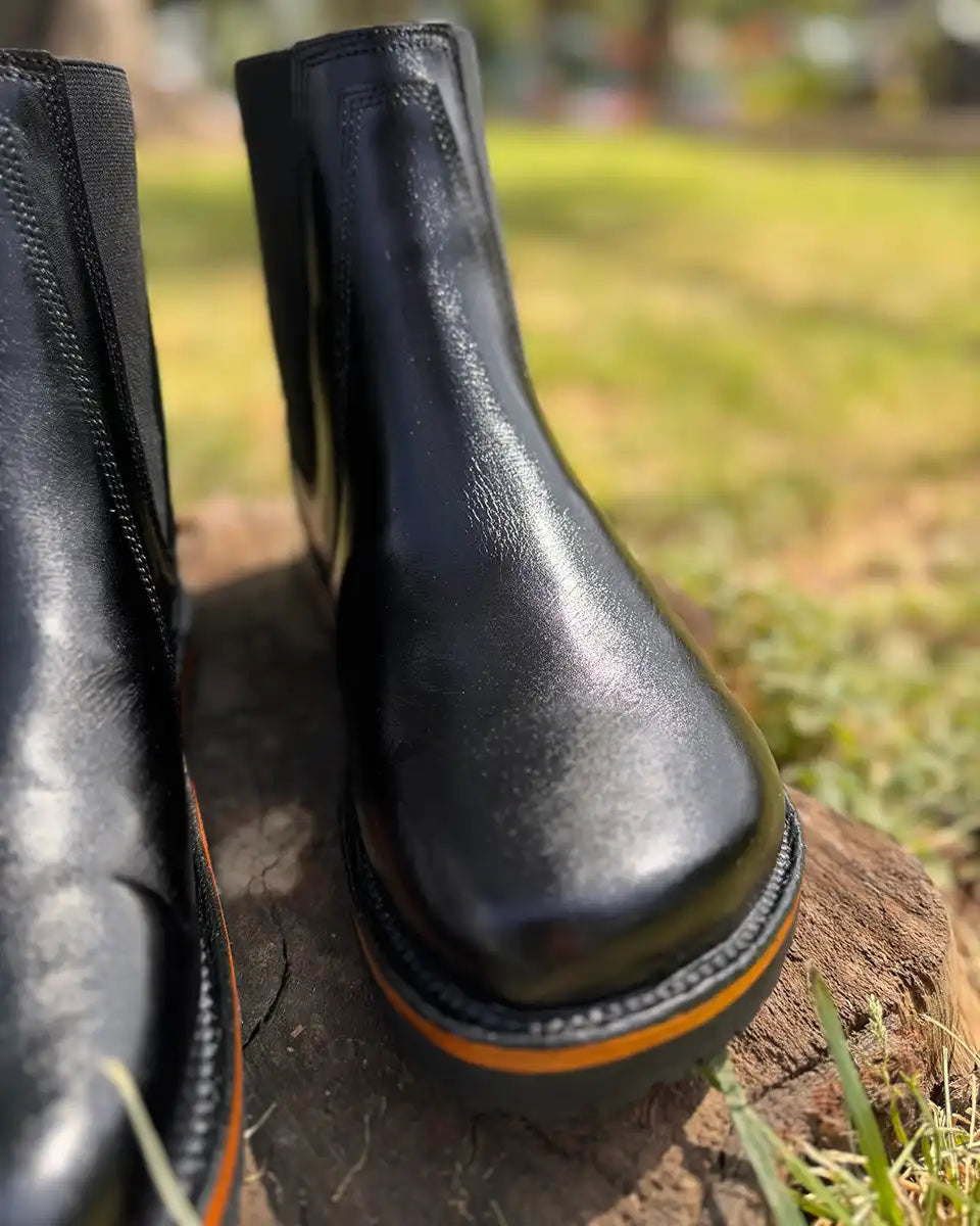 Black Zero Drop Chelsea Boots