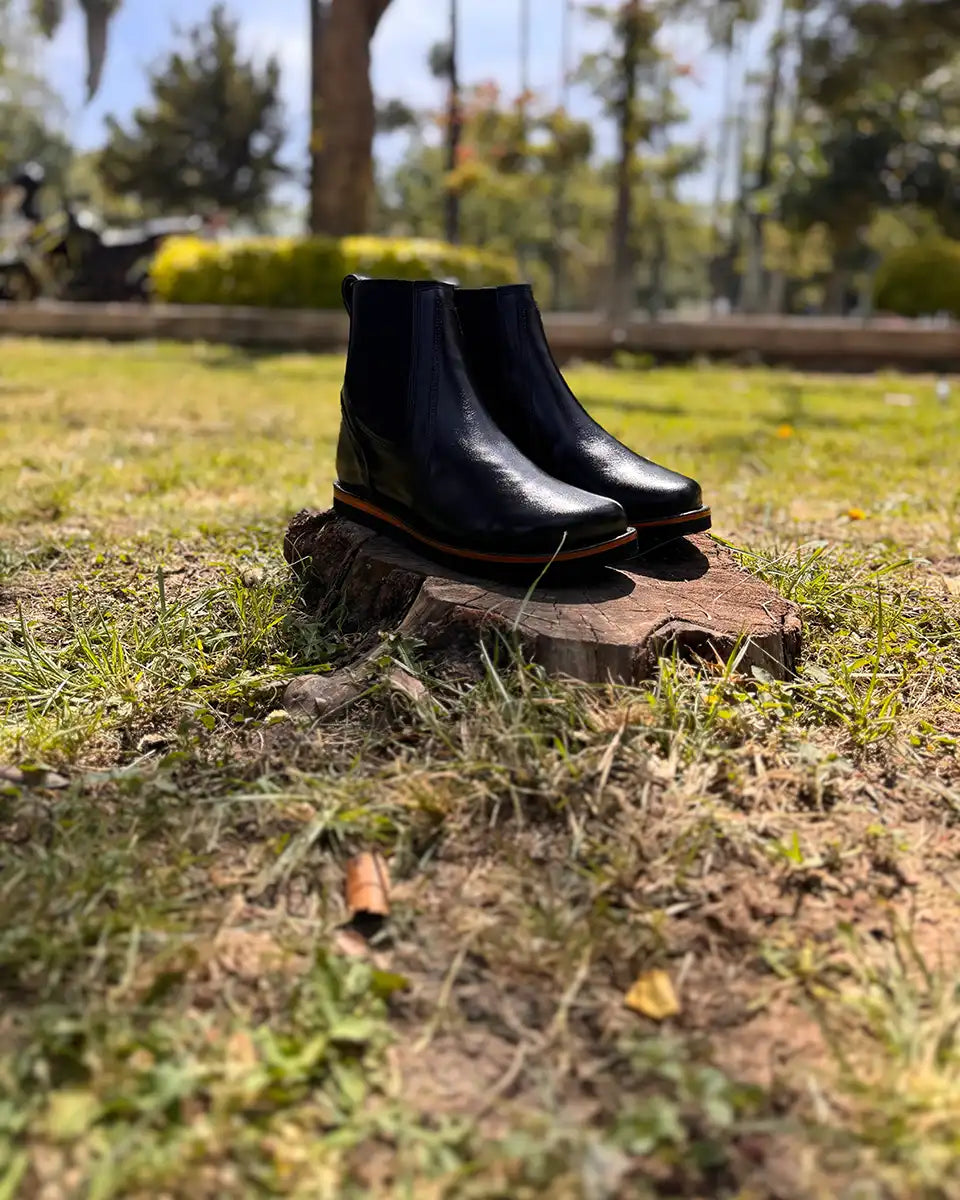 Black Zero Drop Chelsea Boots